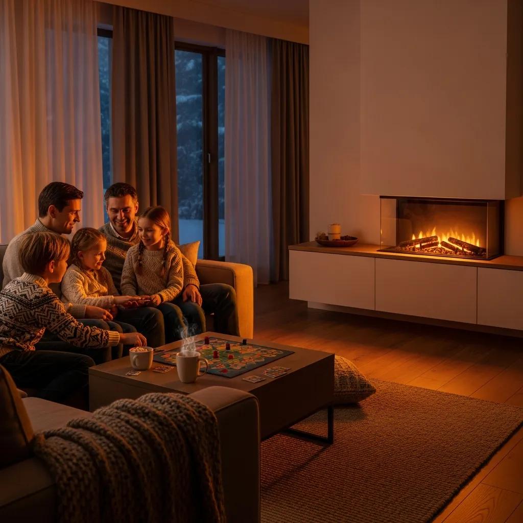 Cozy home interior with a modern furnace, illustrating warmth and comfort