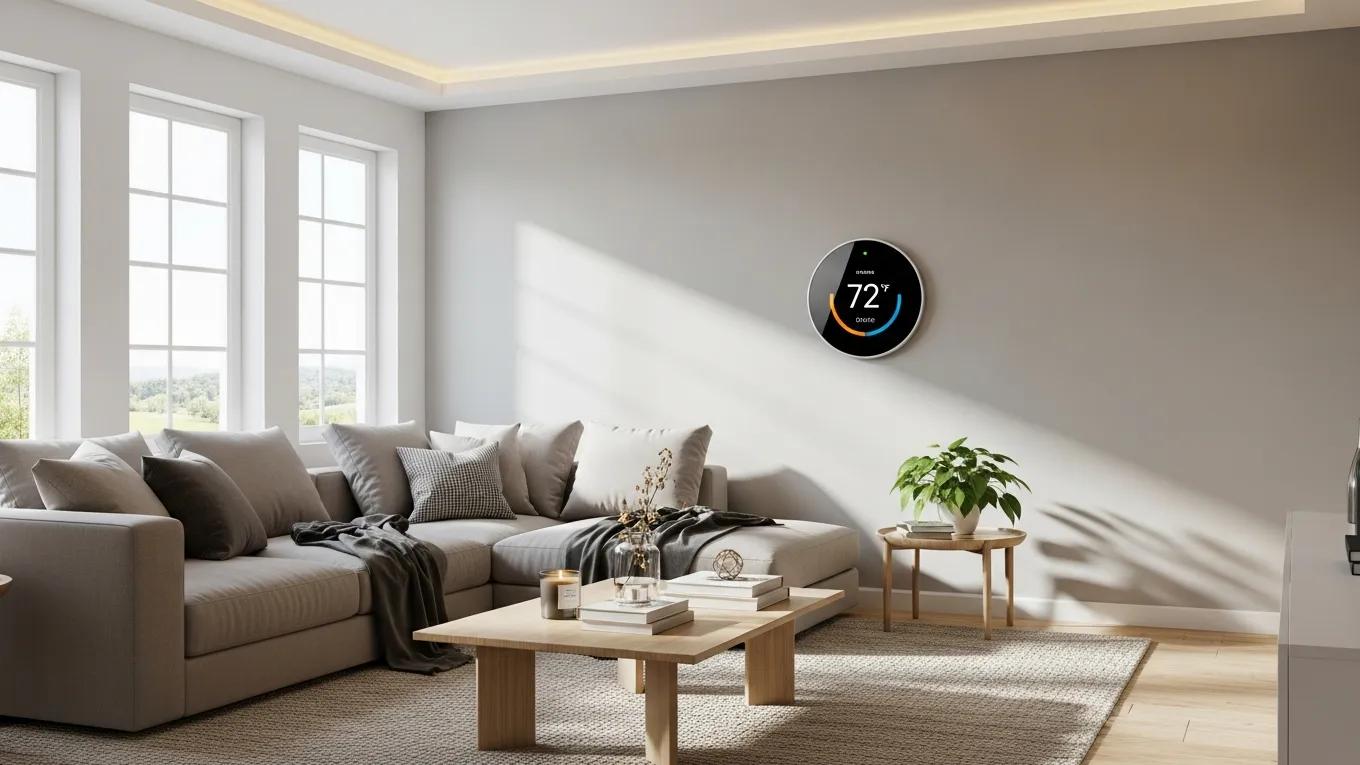 Integrate HVAC with Smart Home Systems 1 smart thermostat in a modern living room highlighting hvac integration with smart home technology 15953f87 3a19 4bdd ad88 db47fd27ee56